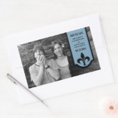 Blue Lilie Banner Save the Date Sticker (Umschlag)