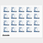 Blue Lilie Damask Muster Wedding Stickers (Blatt)