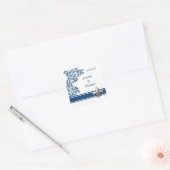 Blue Lilie Damask Muster Wedding Stickers (Umschlag)
