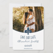 Blue Lilie Foto Ankündigung Datum freihalten (Vorderseite)