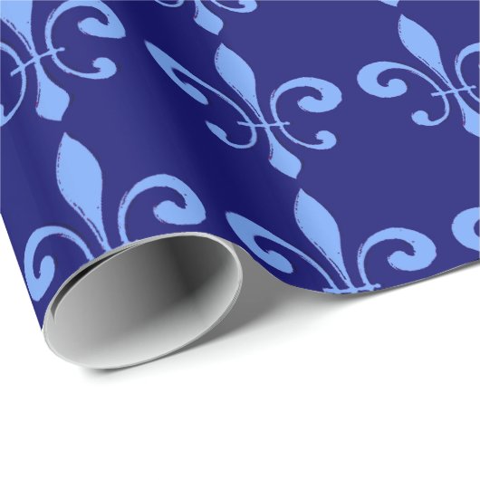Blue Lilie Geschenkpapier (Rolleneckpunkt)