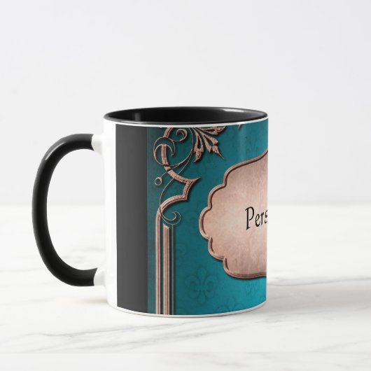 Blue Lilie mit Bronze-viktorianisch-Trimm-Tasse Tasse (Links)