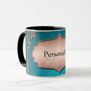 Blue Lilie mit Bronze-viktorianisch-Trimm-Tasse Tasse