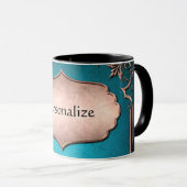 Blue Lilie mit Bronze-viktorianisch-Trimm-Tasse Tasse (VorderseiteRechts)