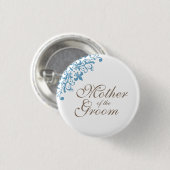 Blue Lilie Script Mother of the Groom Button (Vorne & Hinten)
