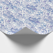 Blue Lilie Watercolor Muster Geschenkpapier (Ecke)