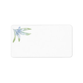 Blue Lilies Watercolor Wedding Address Adressaufkleber