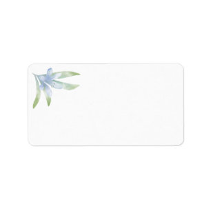 Blue Lilies Watercolor Wedding Address Adressaufkleber