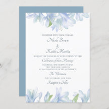 Blue Lilies Watercolor Wedding