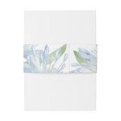 Blue Lilies Watercolor Wedding Einladungsbanderole (Rückseitenbeispiel)