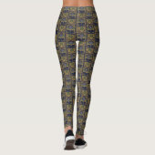 Blue Lily Art Nouveau Leggings (Rückseite)