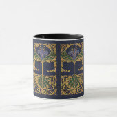 Blue Lily Art Nouveau Tasse (Zentrum)