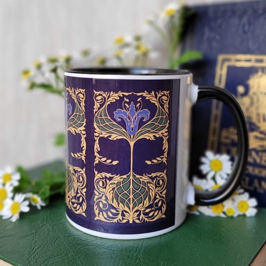 Blue Lily Art Nouveau Tasse
