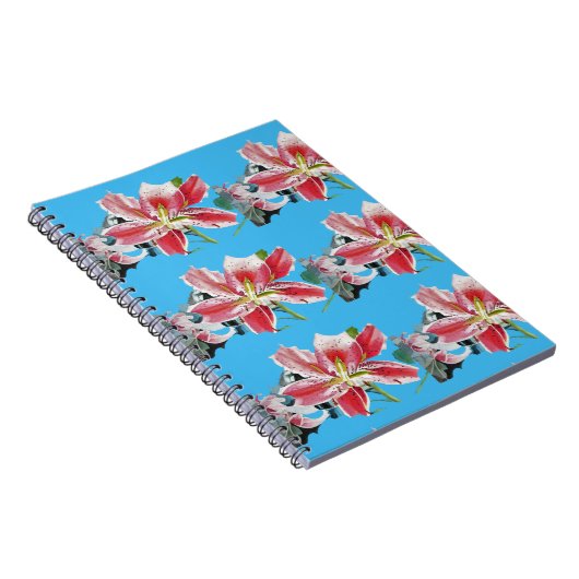 Blue Lily Blume Blume Blumenblätter Blume Notebook Notizblock (Rechte Seite)