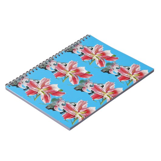 Blue Lily Blume Blume Blumenblätter Blume Notebook Notizblock (Linke Seite)