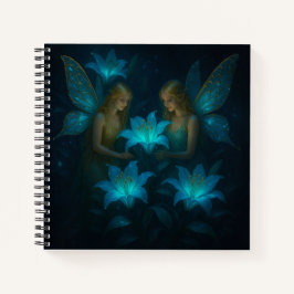 Blue Lily Fairy Ethereal Dreamy Fantasy Notizblock