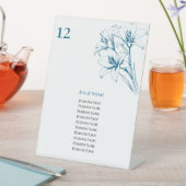 Blue Lily Kontur Hochzeit Tischnummern Sockelschild (In Situ)