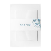 Blue Lily Kontur Wedding Einladungsbanderole (Vorderseite Beispiel)