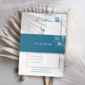 Blue Lily Kontur Wedding Einladungsbanderole