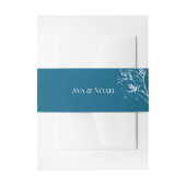 Blue Lily Kontur Wedding Einladungsbanderole (Vorderseite Beispiel)