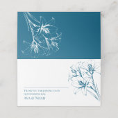 Blue Lily Kontur Wedding geklappt Platzkarte (Außenseite Aufgefaltet)
