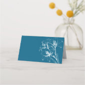 Blue Lily Kontur Wedding geklappt Platzkarte (Rückseite)