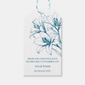 Blue Lily Kontur Wedding Geschenkanhänger (Vorderseite)