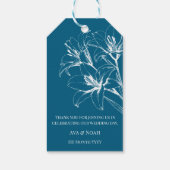 Blue Lily Kontur Wedding Geschenkanhänger (Rückseite)