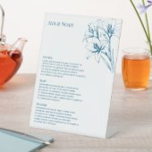 Blue Lily Kontur Wedding Menu Sockelschild (In Situ)