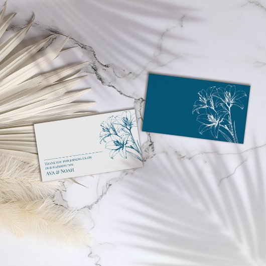 Blue Lily Kontur Wedding Platzkarte