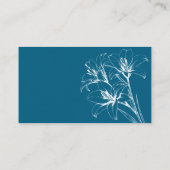 Blue Lily Kontur Wedding Platzkarte (Rückseite)
