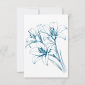 Blue Lily Kontur Wedding Save The Date (Rückseite)