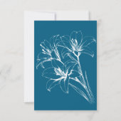 Blue Lily Kontur Wedding Save The Date (Rückseite)