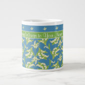 Blue Lily-of-the-Valley Floral Jumbo Kaffee Tasse (Vorderseite)