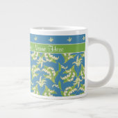 Blue Lily-of-the-Valley Floral Jumbo Kaffee Tasse (Rechts)