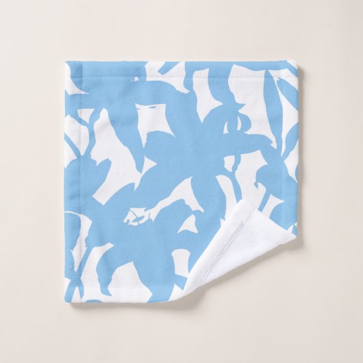 Blue Lily Silhouette Badhandtuch Set (Waschlappen)