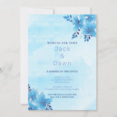 Blue Lily Wedding Einladung (Vorderseite)