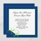 Blue Lime Green Wirbel Post Wedding Einladung (Vorne/Hinten)