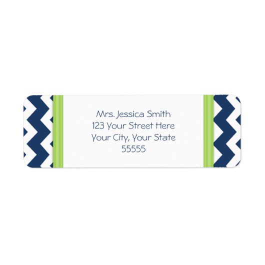 Blue Limon Chevrons Custom Rücksendeadressen-Aufkl (Vorne)