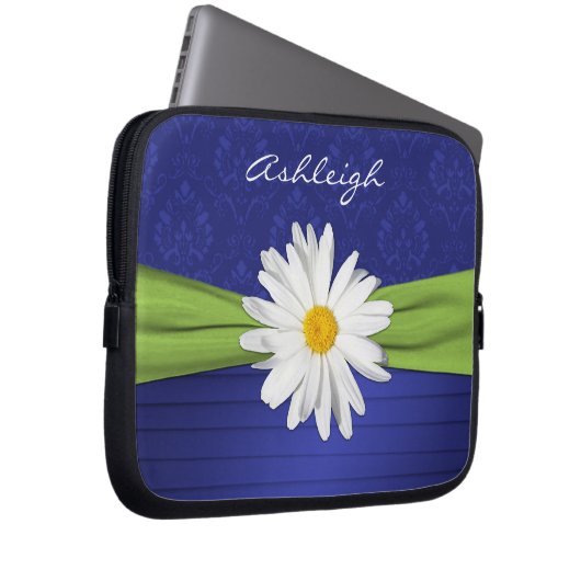 Blue Limon Daisy Damask Pleases Notebook-Sieb Laptopschutzhülle (Vorne Rechts)