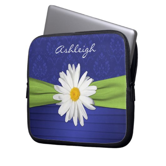 Blue Limon Daisy Damask Pleases Notebook-Sieb Laptopschutzhülle (Vorderseite Links)