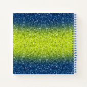 Blue Limon Ombre Glitzer Monogram Sketchbook Noteb Notizblock (Rückseite)