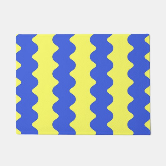 Blue Limon Wavy Stripe Bold Entryway Accent Fußmatte (Vorderseite)