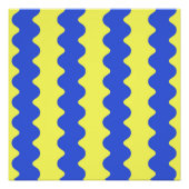 Blue Limon Wavy Stripe Bold Wall Art Akzent Poster (Vorderseite)