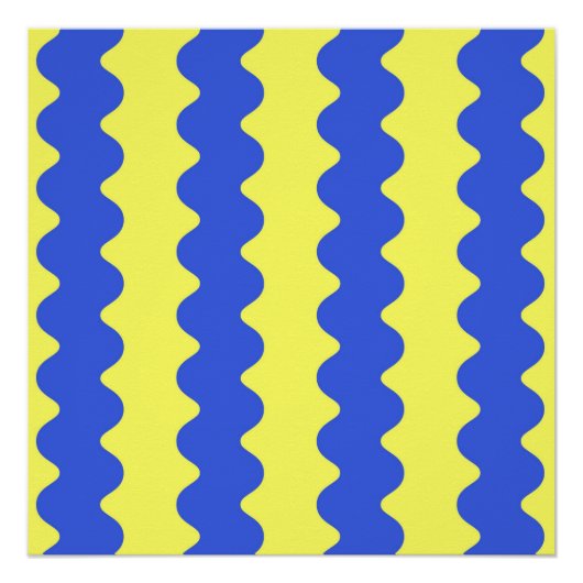 Blue Limon Wavy Stripe Bold Wall Art Akzent Poster (Vorderseite)