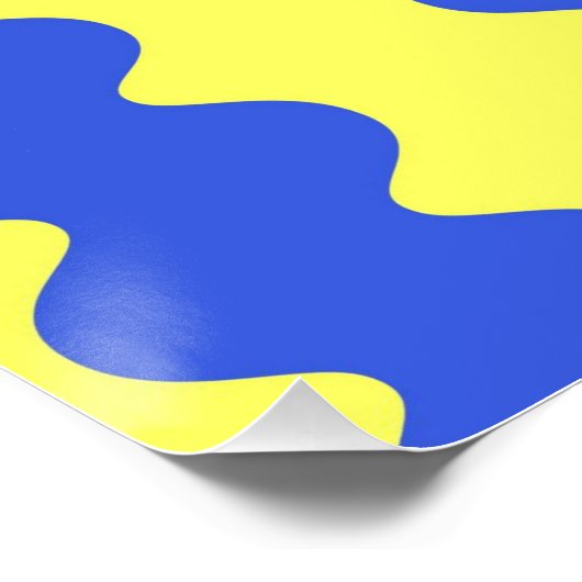 Blue Limon Wavy Stripe Bold Wall Art Akzent Poster (Ecke)