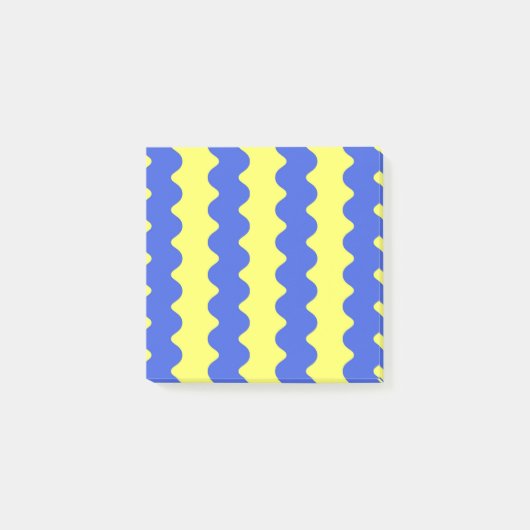 Blue Limon Wavy Stripe Fett Moderne Büroausstattun Post-it Klebezettel (Vorderseite)