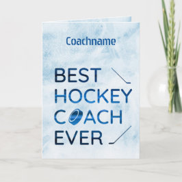 Blue line - Bester Hockey-Trainer je Dankeschön Ka Feiertagskarte