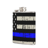 Blue Line Flag-Funktion Unterstützung für Amerika  Flachmann (Links)