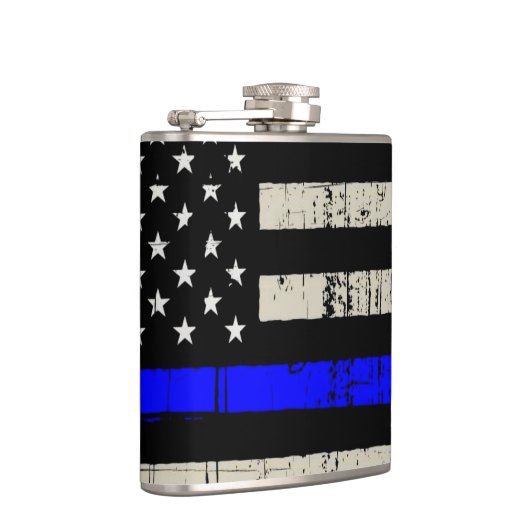 Blue Line Flag-Funktion Unterstützung für Amerika Flachmann (Rechts)